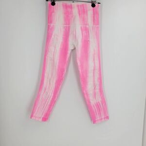 VITALA womens XS/S pink & white seamless cropped leggings